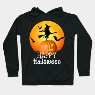Flying Witch Jack O Lantern Happy Halloween Hoodie